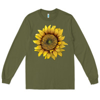 Army Green sunflower Long Sleeve Tee - Artiststas
