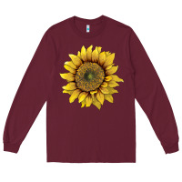 Burgundy sunflower Long Sleeve Tee - Artiststas