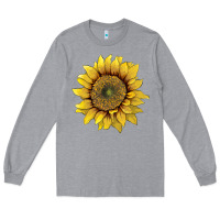 Heather Grey sunflower Long Sleeve Tee - Artiststas