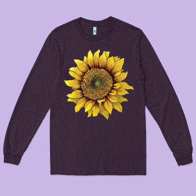 Sunflower Long Sleeve Tee Designed By Artiststas
