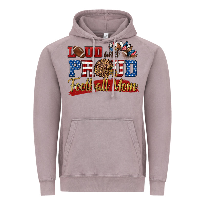 Loud And Proud Football Mom Vintage Hoodie by HRA Design Shop | Teevron