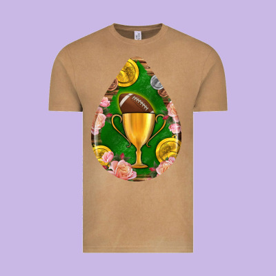American Football And Western Roses Teardrop Vintage Tee Designed By Bundleandbundleshop