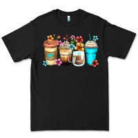 Black flowers with coffee Premium Tee - Zillion Design Studio