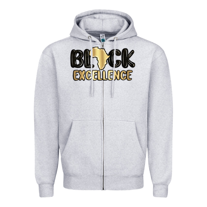 Black Excellence Zipper Hoodie by MaliasSmallBusiness | Teevron