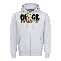 Heather Grey black excellence Zipper Hoodie - MaliasSmallBusiness