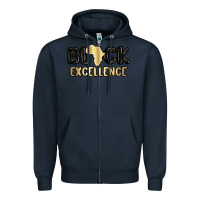 Navy black excellence Zipper Hoodie - MaliasSmallBusiness