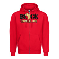 Red black excellence Zipper Hoodie - MaliasSmallBusiness