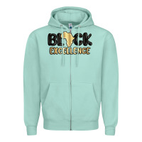 Seafoam black excellence Zipper Hoodie - MaliasSmallBusiness