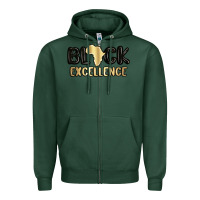 Sports Green black excellence Zipper Hoodie - MaliasSmallBusiness