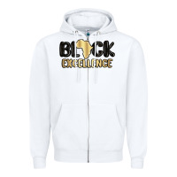 White black excellence Zipper Hoodie - MaliasSmallBusiness