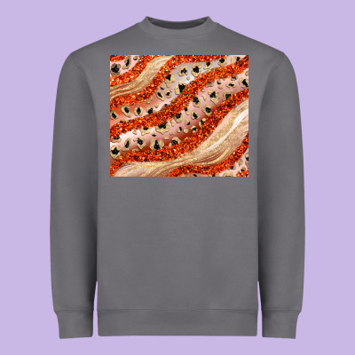 Orange Glitter Heavyweight Sweatshirt Designed By Jahusdesignshop