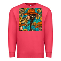 Cardinal Western Girl Hair Clasp And Sunflower With Leopard And Glitter Seamles Premium Sweatshirt - BundleAndBundleShop