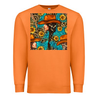 Carrot Western Girl Hair Clasp And Sunflower With Leopard And Glitter Seamles Premium Sweatshirt - BundleAndBundleShop