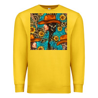 Lemon Western Girl Hair Clasp And Sunflower With Leopard And Glitter Seamles Premium Sweatshirt - BundleAndBundleShop
