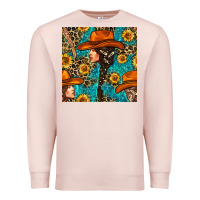 Pale Pink Western Girl Hair Clasp And Sunflower With Leopard And Glitter Seamles Premium Sweatshirt - BundleAndBundleShop