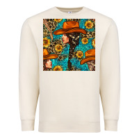 Sandshell Western Girl Hair Clasp And Sunflower With Leopard And Glitter Seamles Premium Sweatshirt - BundleAndBundleShop