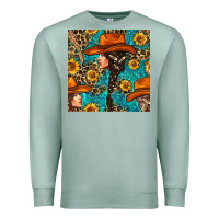 Seafoam Western Girl Hair Clasp And Sunflower With Leopard And Glitter Seamles Premium Sweatshirt - BundleAndBundleShop