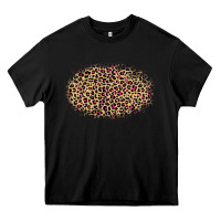 Black leopard pattern Heavy Core Tee - RanaPortraitStore