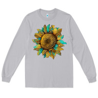Moon Dust sunflower with leopard and turquoise Long Sleeve Tee - Artiststas