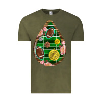 Vintage Olive american football and western roses teardrop Vintage Tee - BundleAndBundleShop