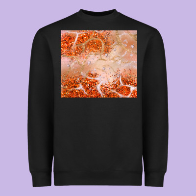 Orange Glitter Heavyweight Sweatshirt Designed By Jahusdesignshop