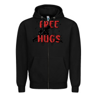 Black free hugs Zipper Hoodie - MaliasSmallBusiness