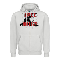 Dove Grey free hugs Zipper Hoodie - MaliasSmallBusiness