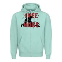 Seafoam free hugs Zipper Hoodie - MaliasSmallBusiness