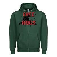 Sports Green free hugs Zipper Hoodie - MaliasSmallBusiness