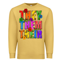 Antique Gold They Them Their Pride LGBTQ Premium Sweatshirt - BundleAndBundleShop