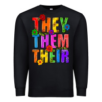 Black They Them Their Pride LGBTQ Premium Sweatshirt - BundleAndBundleShop