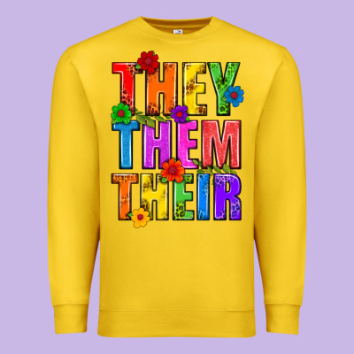 They Them Their Pride Lgbtq Premium Sweatshirt Designed By Bundleandbundleshop
