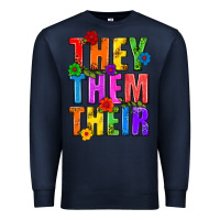 Navy They Them Their Pride LGBTQ Premium Sweatshirt - BundleAndBundleShop