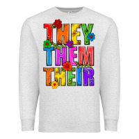 Oatmeal Heather They Them Their Pride LGBTQ Premium Sweatshirt - BundleAndBundleShop