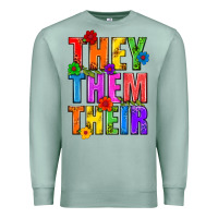 Seafoam They Them Their Pride LGBTQ Premium Sweatshirt - BundleAndBundleShop