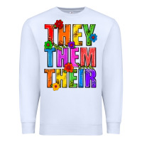 White They Them Their Pride LGBTQ Premium Sweatshirt - BundleAndBundleShop