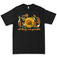 Black With god all things are possible with sunflower Premium Tee - texasbilliewilder