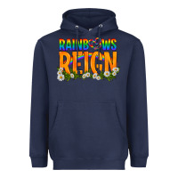 Navy LGBTQ+ Rainbows Reign Heavyweight Hoodie - BundleAndBundleShop