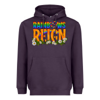 Plum LGBTQ+ Rainbows Reign Heavyweight Hoodie - BundleAndBundleShop