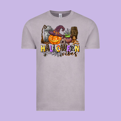 Halloween Vibes Vintage Tee Designed By Adodesignshop