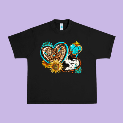 Western Leopard Pride  Hearts Urban Heavy Tee Designed By Adodesignshop