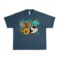 Midnight Navy western leopard pride  hearts Urban Heavy Tee - AdoDesignShop