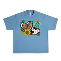 Pebble Blue western leopard pride  hearts Urban Heavy Tee - AdoDesignShop