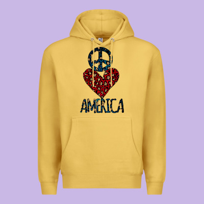 Peace Love America Premium Hoodie Designed By Bettercallsaul