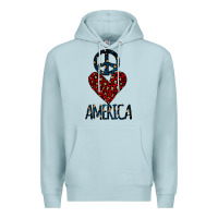 Blue Mist Peace Love America Premium Hoodie - Bettercallsaul