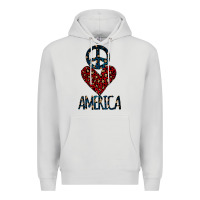 Dove Grey Peace Love America Premium Hoodie - Bettercallsaul