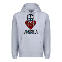 Heather Grey Peace Love America Premium Hoodie - Bettercallsaul