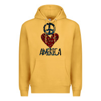 Mustard Peace Love America Premium Hoodie - Bettercallsaul