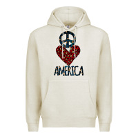 Oatmeal Heather Peace Love America Premium Hoodie - Bettercallsaul