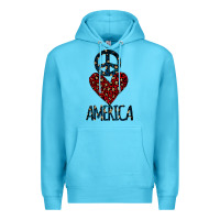 Ocean Blue Peace Love America Premium Hoodie - Bettercallsaul